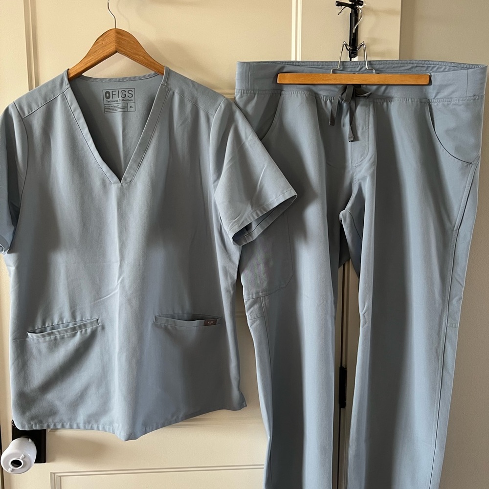 FIGS Dusty Blue Scrub Set